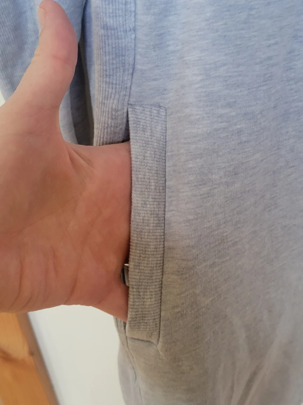 Athleta Dress-Light Gray Long Sleeve Tunic Dress With Hidden Pocket - Picture 4 of 5